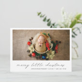 写真モダンかわいいクリスマス誕生 案内状 (スタンド正面)