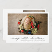 写真モダンかわいいクリスマス誕生 案内状 (正面/裏面)