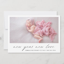 写真モダンかわいい休日の誕生発表 案内状