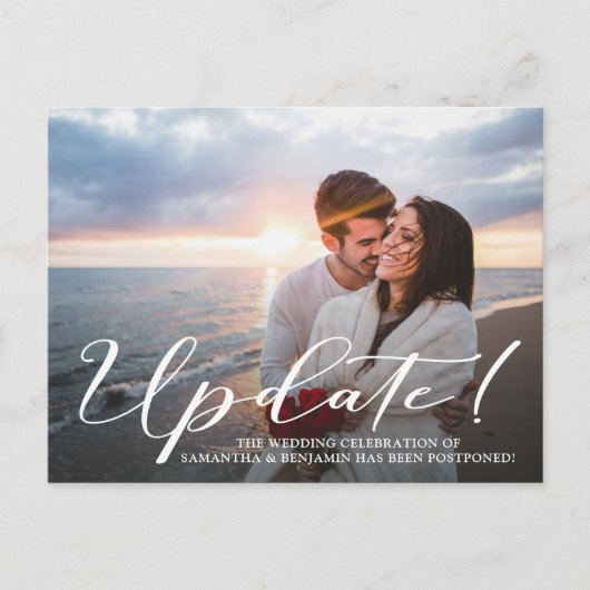 写真モダンが延期さ結婚れた ポストカード (正面)