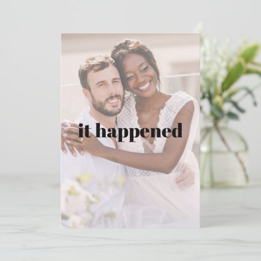 写真モダンたった今結婚しましたはっきりした披露宴展開 招待状 (スタンド正面)