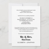 写真モダンたった今結婚しましたはっきりした披露宴展開 招待状 (裏面)