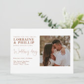 写真モダンでレイアウトを分割結婚する 招待状 (スタンド正面)