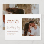 写真モダンでレイアウトを分割結婚する 招待状 (正面/裏面)