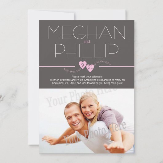 写真モダンで日付を保存 セーブザデート (正面)