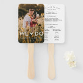 写真モダンで結婚式 プログラムファンを使う ハンドファン (正面&裏面)