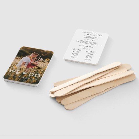 写真モダンで結婚式 プログラムファンを使う ハンドファン (組立なし)