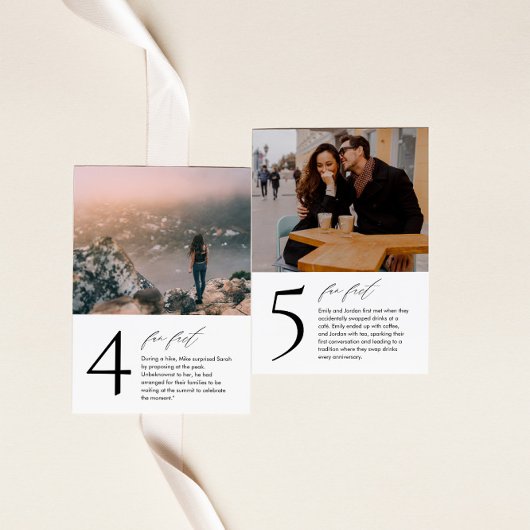 写真モダンとおもしろいのファクトを持つテーブル番号カード テーブルナンバー