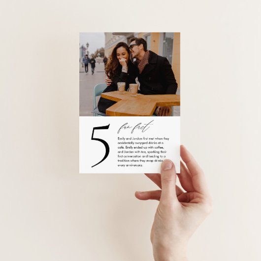 写真モダンとおもしろいのファクトを持つテーブル番号カード テーブルナンバー