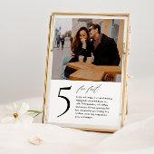 写真モダンとおもしろいのファクトを持つテーブル番号カード テーブルナンバー