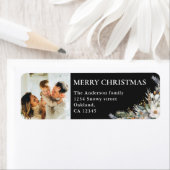 写真モダンとエレガント松の緑のクリスマス ラベル (インサイチュ)