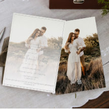 写真モダンとオーバーレイ結婚のホイル招待状