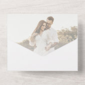 写真モダンとオーバーレイ結婚ズ オールインワン招待状 (裏面)