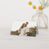 写真モダンとオーバーレイ結婚ズ プレイスカード (裏面)