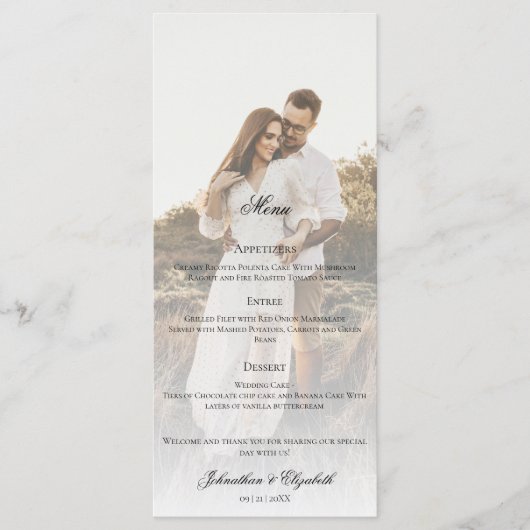 写真モダンとオーバーレイ結婚ズ メニュー (正面)