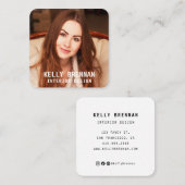 写真モダンとソーシャルメディア付き名刺 スクエア名刺 (正面/裏面)