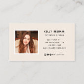 写真モダンとソーシャルメディア付き名刺 名刺 (裏面)