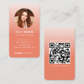 写真モダンとソーシャルメディア付き名刺 名刺 (正面/裏面)