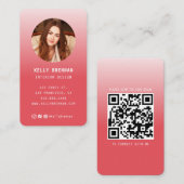 写真モダンとソーシャルメディア付き名刺 名刺 (正面/裏面)