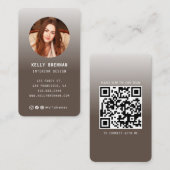 写真モダンとソーシャルメディア付き名刺 名刺 (正面/裏面)