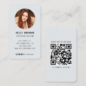 写真モダンとソーシャルメディア付き名刺 名刺 (正面/裏面)