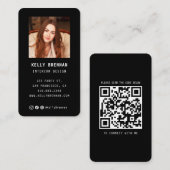 写真モダンとソーシャルメディア付き名刺 名刺 (正面/裏面)