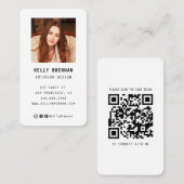 写真モダンとソーシャルメディア付き名刺 名刺 (正面/裏面)