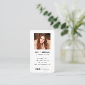 写真モダンとソーシャルメディア付き名刺 名刺 (スタンド正面)