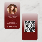 写真モダンとソーシャルメディア付き名刺 名刺 (正面/裏面)