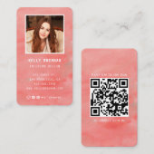 写真モダンとソーシャルメディア付き名刺 名刺 (正面/裏面)