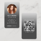 写真モダンとソーシャルメディア付き名刺 名刺 (正面/裏面)