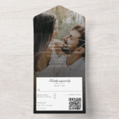 写真モダンとブラックオーバーレイ結婚ズ オールインワン招待状 (内側)