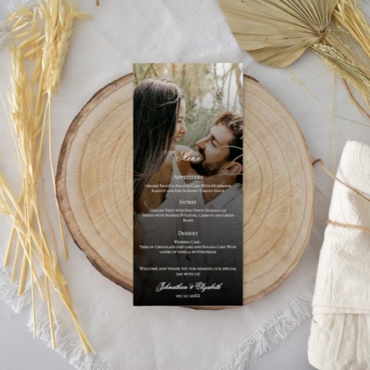 写真モダンとブラックオーバーレイ結婚ズ メニュー