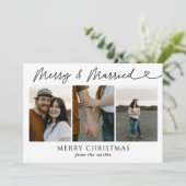 写真モダンとメリー新結婚した婚クリスマス シーズンカード (スタンド正面)