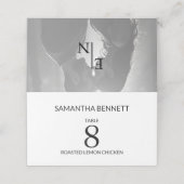 写真モダンとモノグラムバックでミニマル プレイスカード (外部開封)