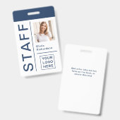 写真モダンとロゴの会社スタッフのID | バッジ (正面＆裏面)