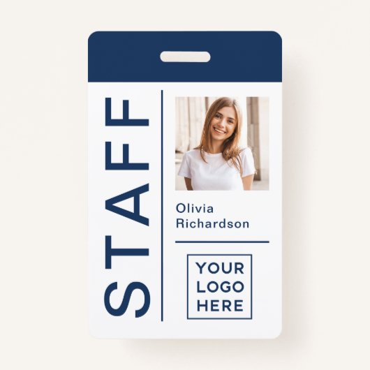 写真モダンとロゴの会社スタッフのID | バッジ (正面)