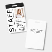 写真モダンとロゴの会社スタッフのID | バッジ (Front & Back)