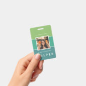 写真モダンと名前スタッフID バッジ (手持ち)