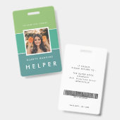 写真モダンと名前スタッフID バッジ (正面＆裏面)