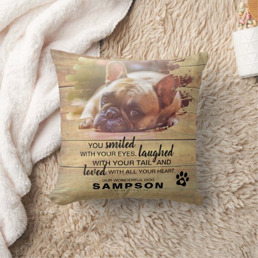 写真モダンと引用文のペットの損失 |素朴 | クッション (ブランケット)