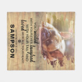 写真モダンと引用文のペットの損失 |素朴 | フリースブランケット (正面(横))