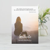 写真モダンと引用文の卒業パーティー付き 招待状 (スタンド正面)