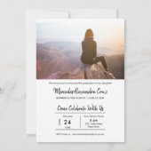 写真モダンと引用文の卒業パーティー付き 招待状 (裏面)