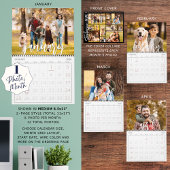 写真モダンと独身のカバーのコラージュのカスタム色 カレンダー