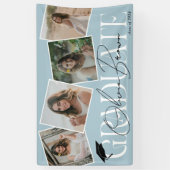 写真モダンと署名の卒業パーティー 横断幕 (縦)