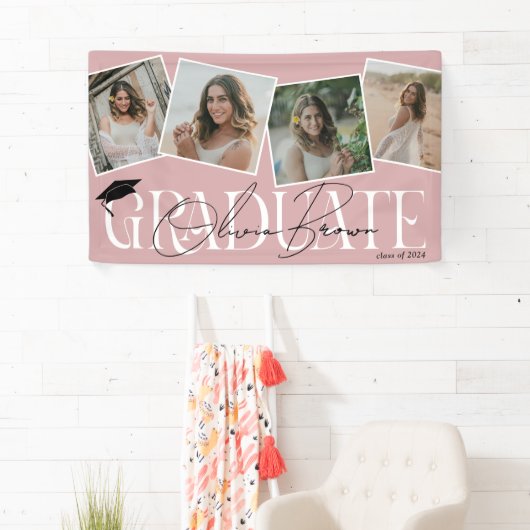 写真モダンと署名の卒業パーティー 横断幕 (インサイチュ)