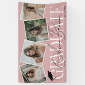 写真モダンと署名の卒業パーティー 横断幕 (縦)