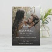 写真モダンと黒のオーバーレイブライダルシャワー 招待状 (スタンド正面)