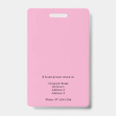 写真モダンとQRコード付きIDバッジを押す バッジ (裏面)